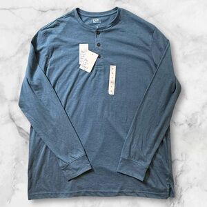 Croft & Barrow Men’s‎ Blue Henley Soft Cotton Shirt Sz XL